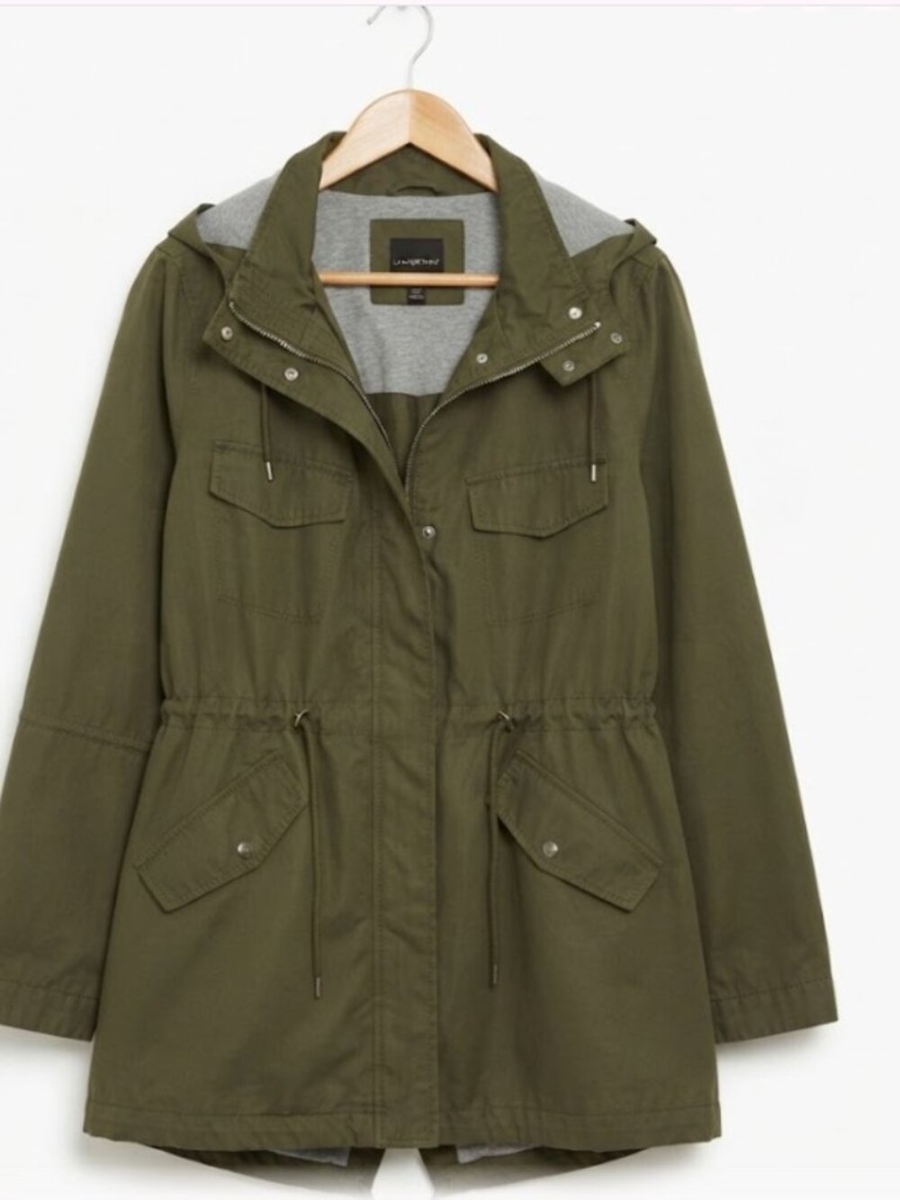Lane Bryant Olive Green Parka Lined Coat Jacket 18
